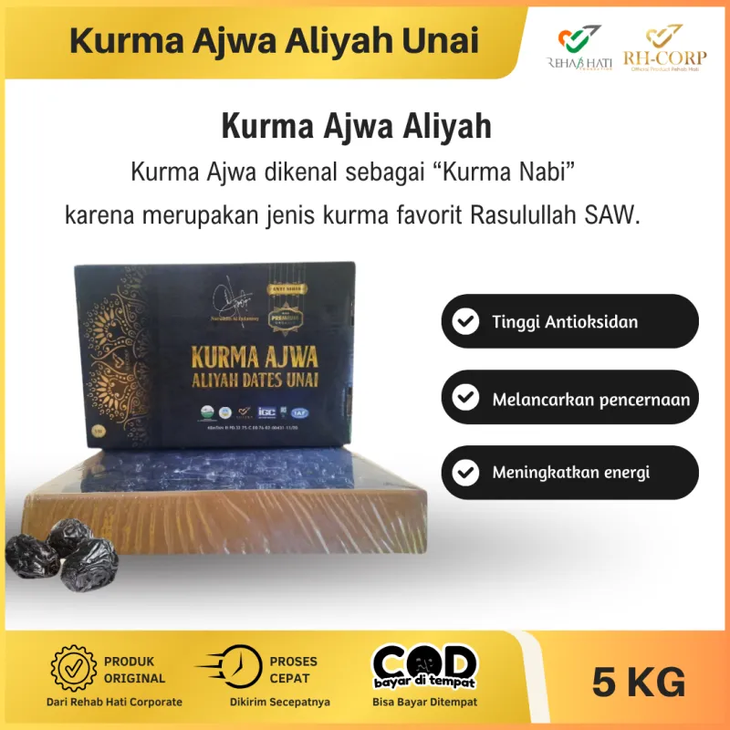 Kurma Ajwa Aliyah Unai Kemasan 5Kg